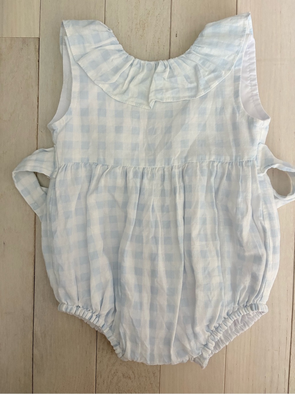 Classic Blue Gingham Baby One-Piece Romper